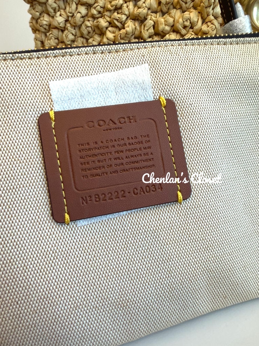 Coach Small Straw Tote With Wristlet - Picture 14 of 16